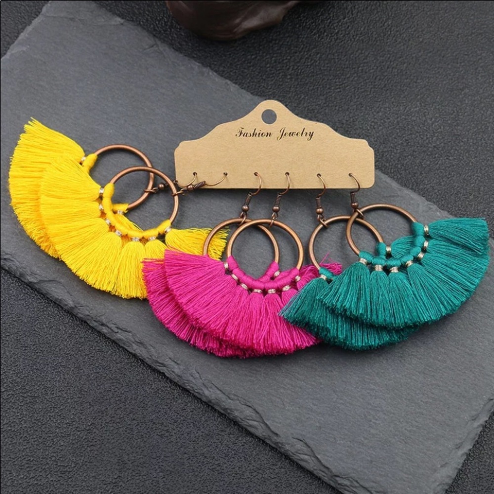 Women’s fashion boho earrings 3 pairs